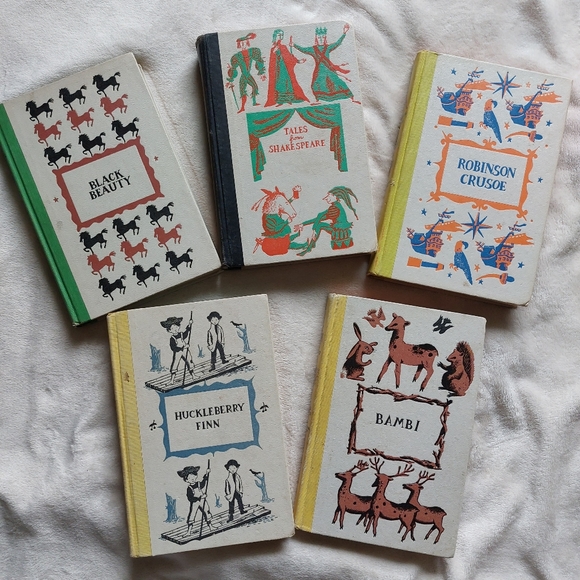 Other - Vintage childrens books Bambi Black Beauty Shakespeare Robinson Crusoe Huck Finn
